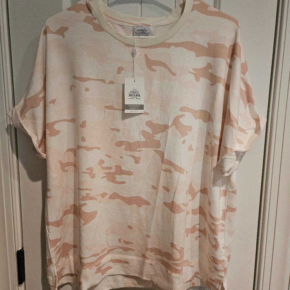MudPie Pink camo short-sleeve top